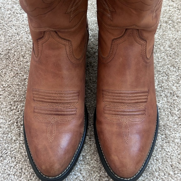 Ariat Women's Heritage X Toe Elastic Wide Calf Western Snip Toe Boot-10040425 - Picture 7 of 12